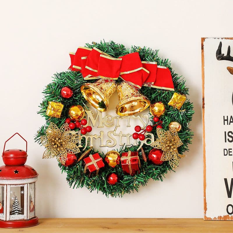 image-Creative Christmas Door Wreath Christmas Decoration Artificial Garland Wreaths For Car Home Window Wall Decoration