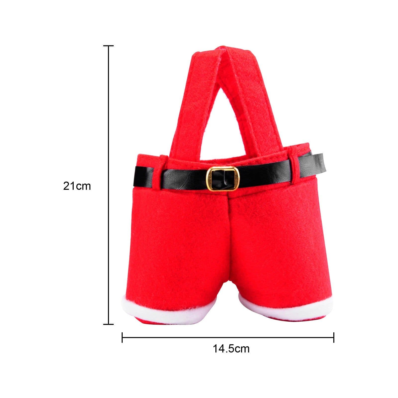 image-New Wool Fabric Merry Christmas Gifts Santa Pants Style Christmas Candy Gift Bag