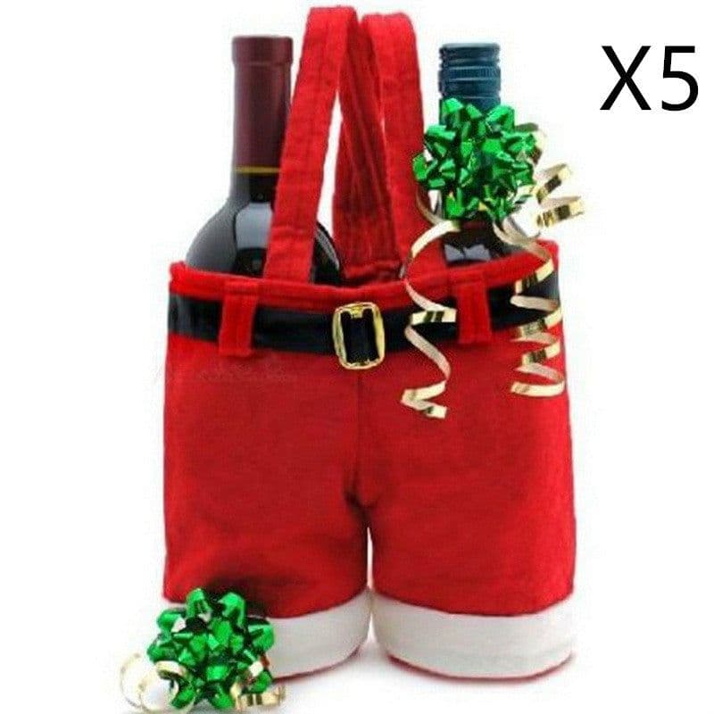 image-New Wool Fabric Merry Christmas Gifts Santa Pants Style Christmas Candy Gift Bag