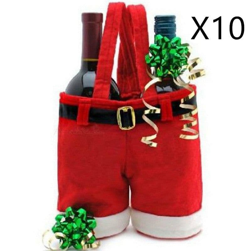 image-New Wool Fabric Merry Christmas Gifts Santa Pants Style Christmas Candy Gift Bag