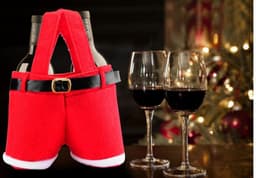 image-New Wool Fabric Merry Christmas Gifts Santa Pants Style Christmas Candy Gift Bag
