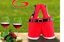 image-New Wool Fabric Merry Christmas Gifts Santa Pants Style Christmas Candy Gift Bag