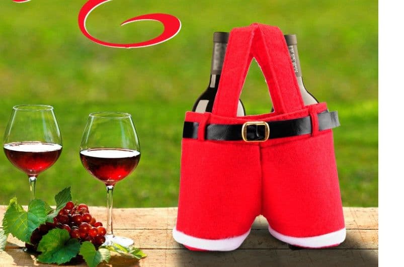 image-New Wool Fabric Merry Christmas Gifts Santa Pants Style Christmas Candy Gift Bag