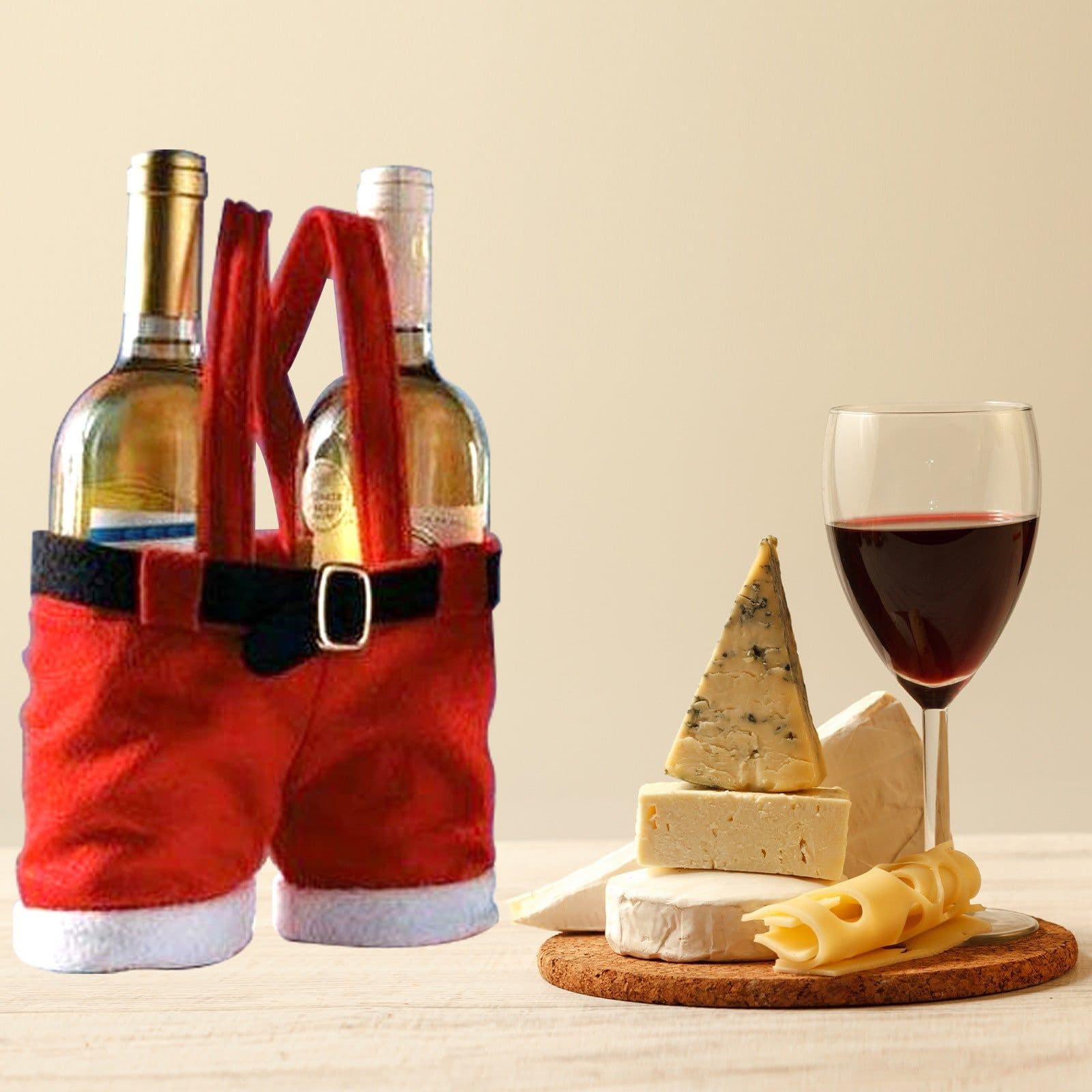 image-New Wool Fabric Merry Christmas Gifts Santa Pants Style Christmas Candy Gift Bag