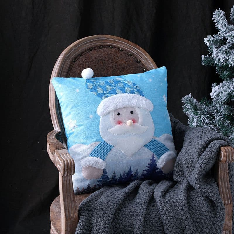 image-Christmas Decorations Santa Claus Snowman Luminous Illuminated Pillowcase Pillowcase Christmas Pillowcase Two-piece Set