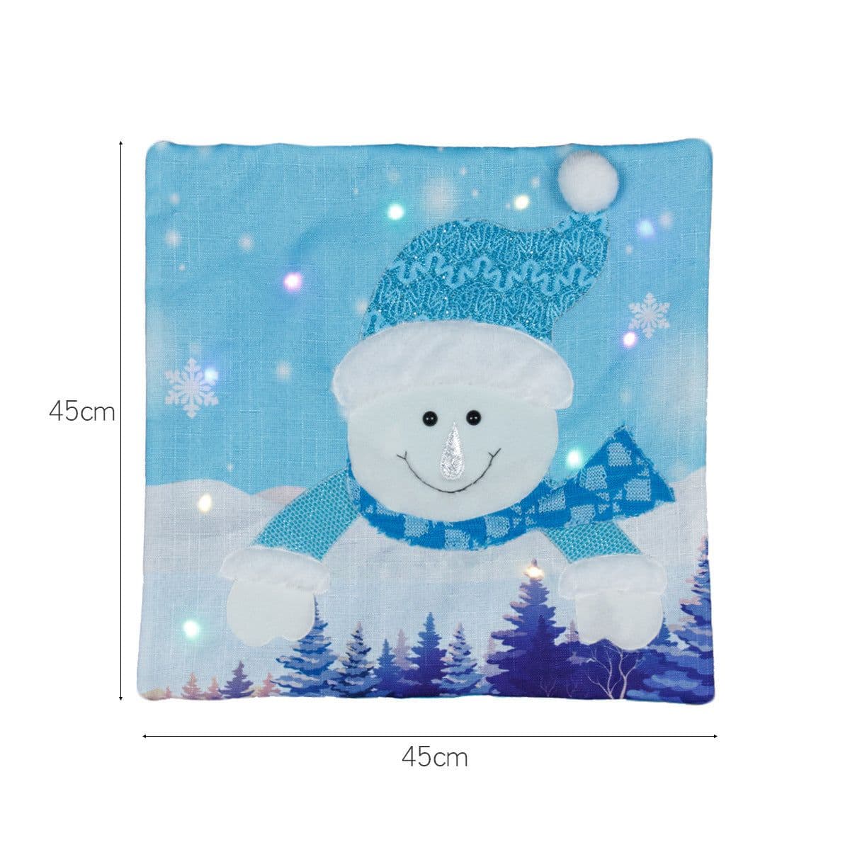image-Christmas Decorations Santa Claus Snowman Luminous Illuminated Pillowcase Pillowcase Christmas Pillowcase Two-piece Set