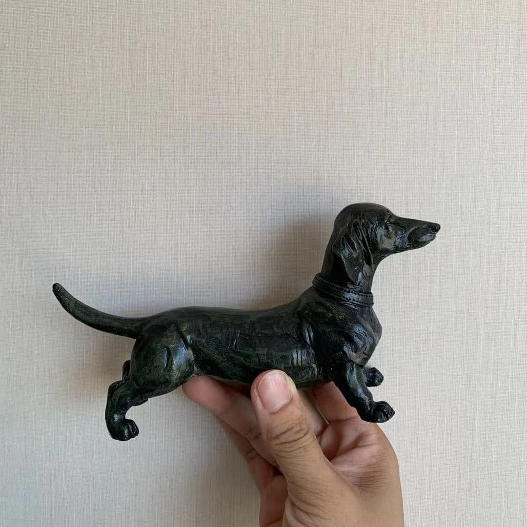 image-Long Dachshund Black Dog Resin Crafts Gardening Garden Decoration