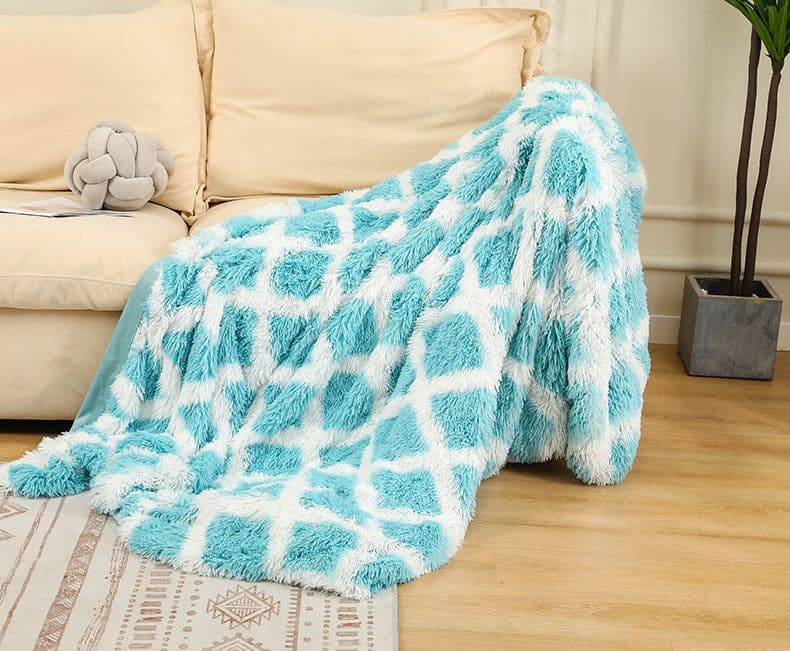 image-Warm Fluffy Shaggy Throw Blanket Bedspread Faux Fur Sofa Nap Blanket Bed Cover