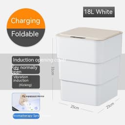 image-Smart Trash Can With Lid For Bedroom And Living Room Kitchen Storage Box Trash Can Induction Small Car Box Automatic Smart Dustbin Smart Trash Bin