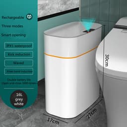 image-Smart Trash Can With Lid For Bedroom And Living Room Kitchen Storage Box Trash Can Induction Small Car Box Automatic Smart Dustbin Smart Trash Bin