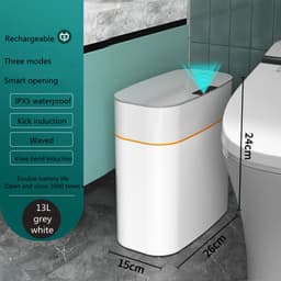 image-Smart Trash Can With Lid For Bedroom And Living Room Kitchen Storage Box Trash Can Induction Small Car Box Automatic Smart Dustbin Smart Trash Bin