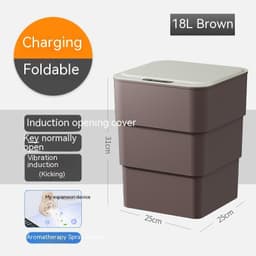 image-Smart Trash Can With Lid For Bedroom And Living Room Kitchen Storage Box Trash Can Induction Small Car Box Automatic Smart Dustbin Smart Trash Bin