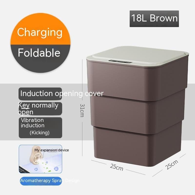 image-Smart Trash Can With Lid For Bedroom And Living Room Kitchen Storage Box Trash Can Induction Small Car Box Automatic Smart Dustbin Smart Trash Bin