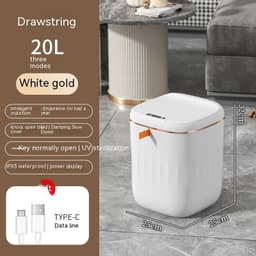 image-Smart Trash Can With Lid For Bedroom And Living Room Kitchen Storage Box Trash Can Induction Small Car Box Automatic Smart Dustbin Smart Trash Bin