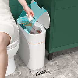 image-Smart Trash Can With Lid For Bedroom And Living Room Kitchen Storage Box Trash Can Induction Small Car Box Automatic Smart Dustbin Smart Trash Bin