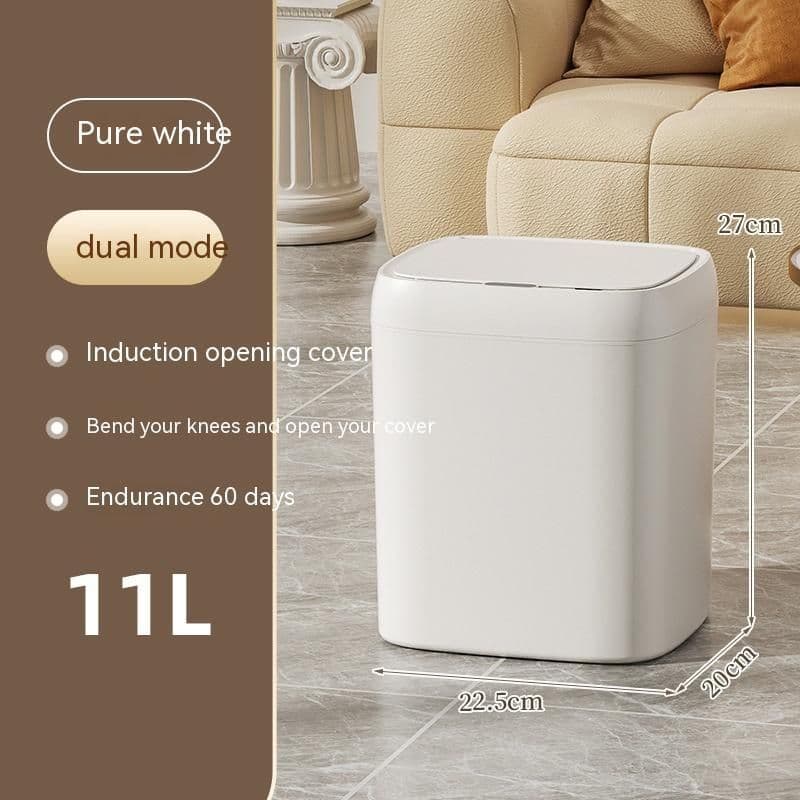 image-Smart Trash Can With Lid For Bedroom And Living Room Kitchen Storage Box Trash Can Induction Small Car Box Automatic Smart Dustbin Smart Trash Bin