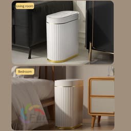 image-Smart Trash Can With Lid For Bedroom And Living Room Kitchen Storage Box Trash Can Induction Small Car Box Automatic Smart Dustbin Smart Trash Bin