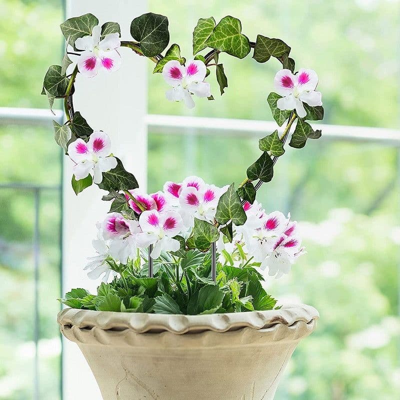 image-Gardening Climbing Frame Support Rod Love Round Iron Frame Garden Decoration