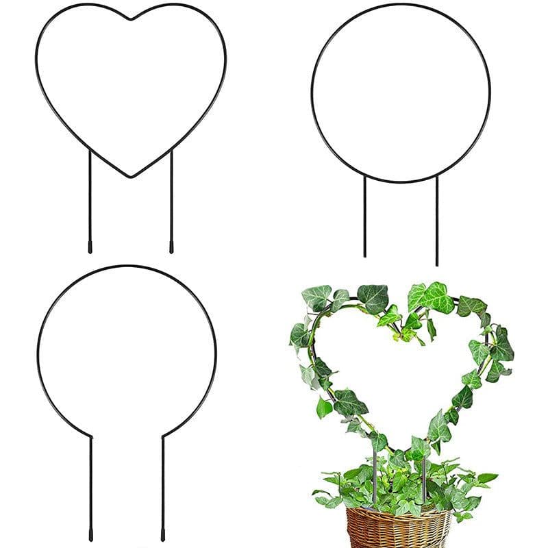 image-Gardening Climbing Frame Support Rod Love Round Iron Frame Garden Decoration