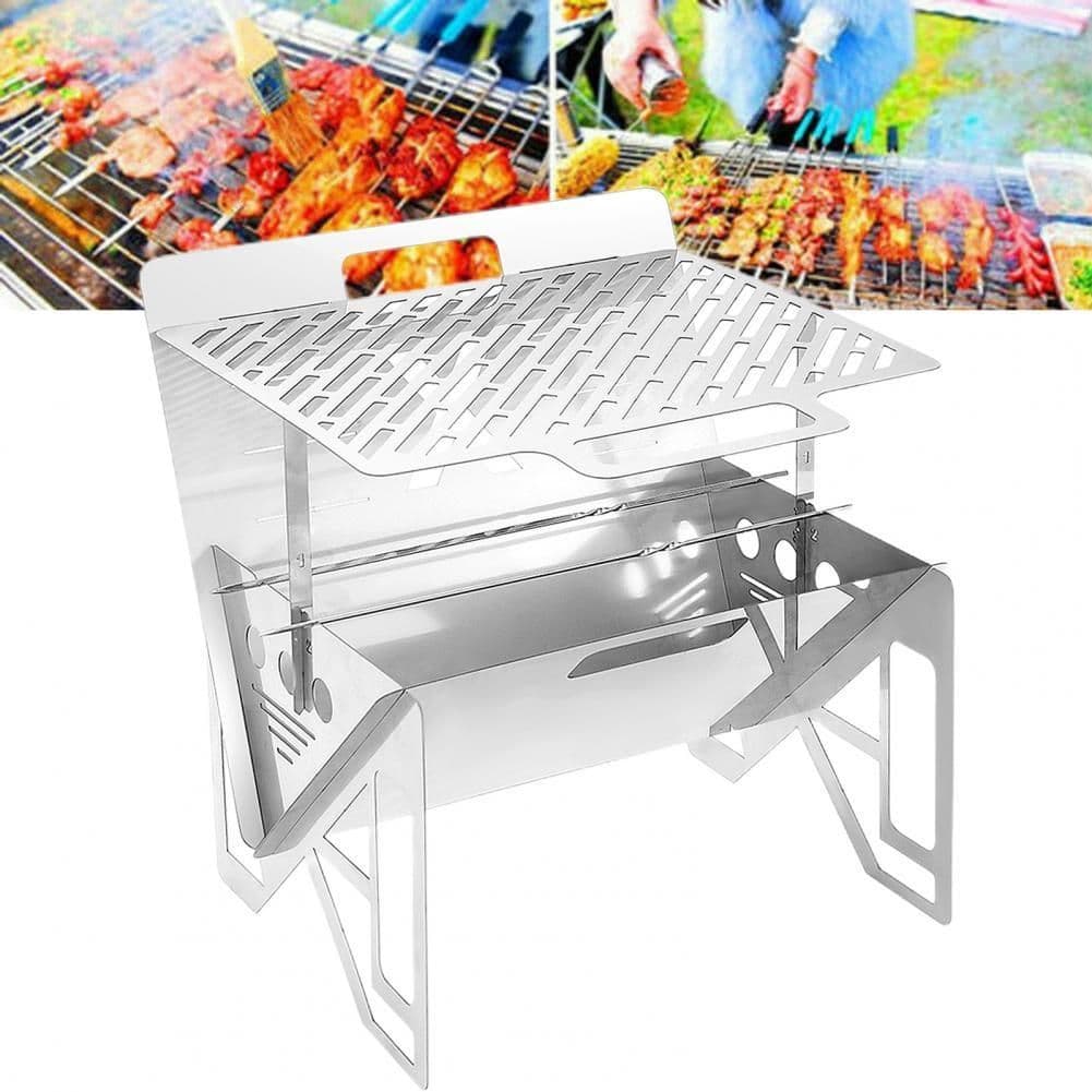 image-Outdoor Portable Single Grill Stainless Steel Grill