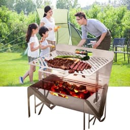 image-Outdoor Portable Single Grill Stainless Steel Grill