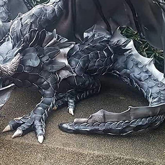 image-Garden Statue Big Squatting Dragon Sculpture Dragon Guardian Resin Garden Dragon Statues Outdoor Crafts Ornaments