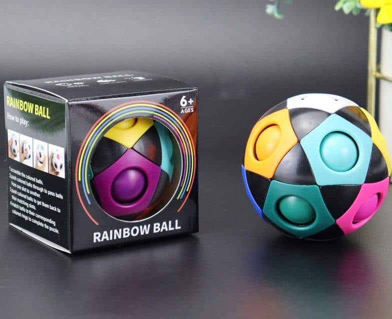 image-Decompression Soccer Rainbow Ball Magic Cube 12-hole Intellectual Toys Decompression Ball Magic Ball Small Toys