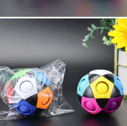 image-Decompression Soccer Rainbow Ball Magic Cube 12-hole Intellectual Toys Decompression Ball Magic Ball Small Toys
