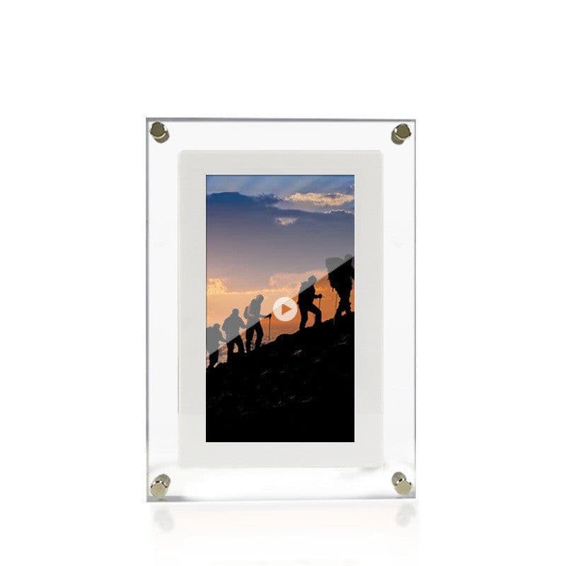 image-Digital Picture Frame Acrylic Video Player Digital Photo Frame Vertical Display With 1GB And Battery Type C Video Frame Gift For Loved
