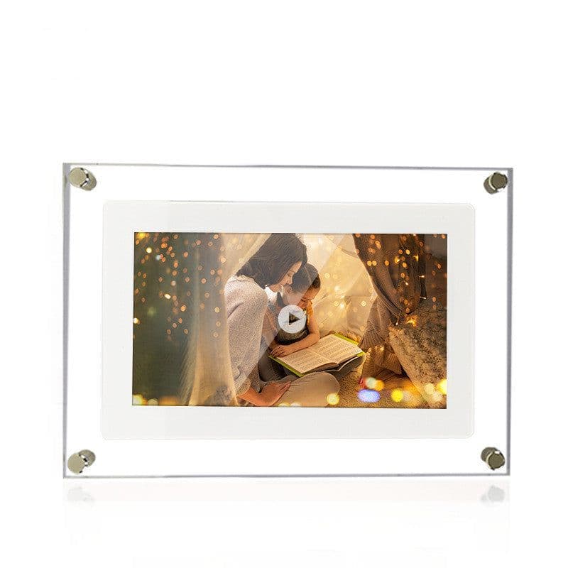 image-Digital Picture Frame Acrylic Video Player Digital Photo Frame Vertical Display With 1GB And Battery Type C Video Frame Gift For Loved