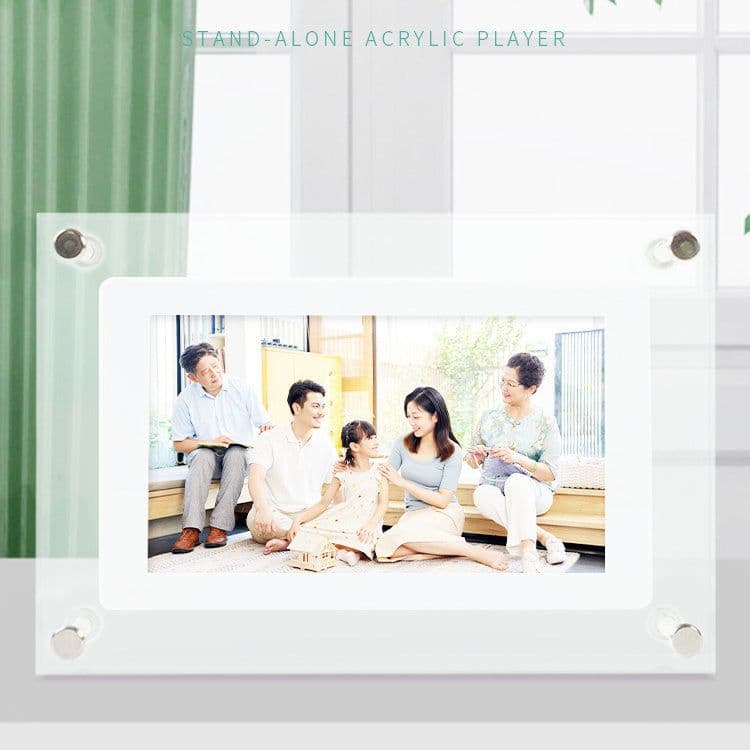 image-Digital Picture Frame Acrylic Video Player Digital Photo Frame Vertical Display With 1GB And Battery Type C Video Frame Gift For Loved