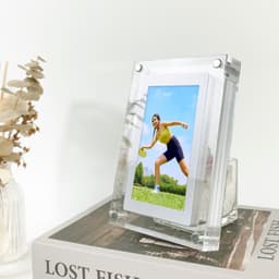 image-Digital Picture Frame Acrylic Video Player Digital Photo Frame Vertical Display With 1GB And Battery Type C Video Frame Gift For Loved