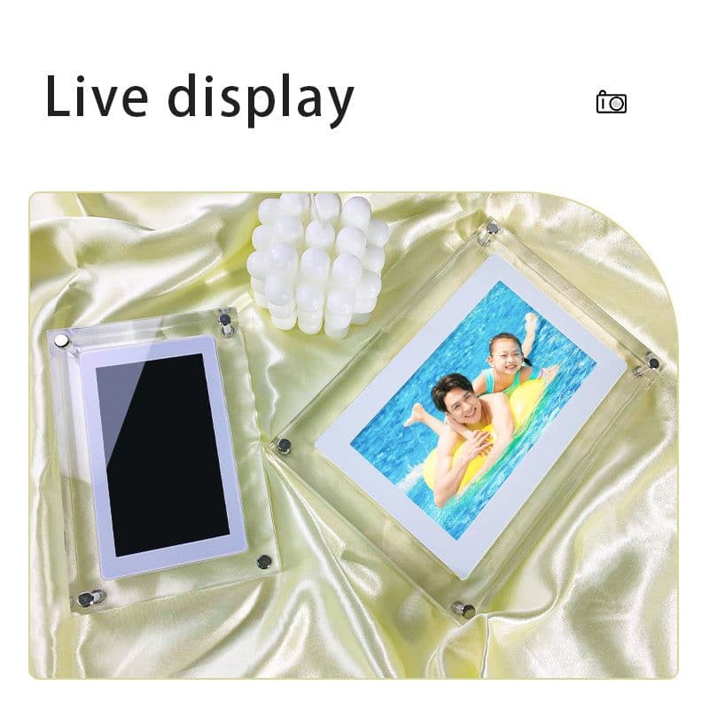 image-Digital Picture Frame Acrylic Video Player Digital Photo Frame Vertical Display With 1GB And Battery Type C Video Frame Gift For Loved