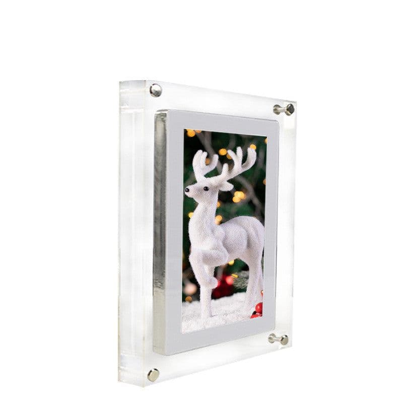 image-Digital Picture Frame Acrylic Video Player Digital Photo Frame Vertical Display With 1GB And Battery Type C Video Frame Gift For Loved