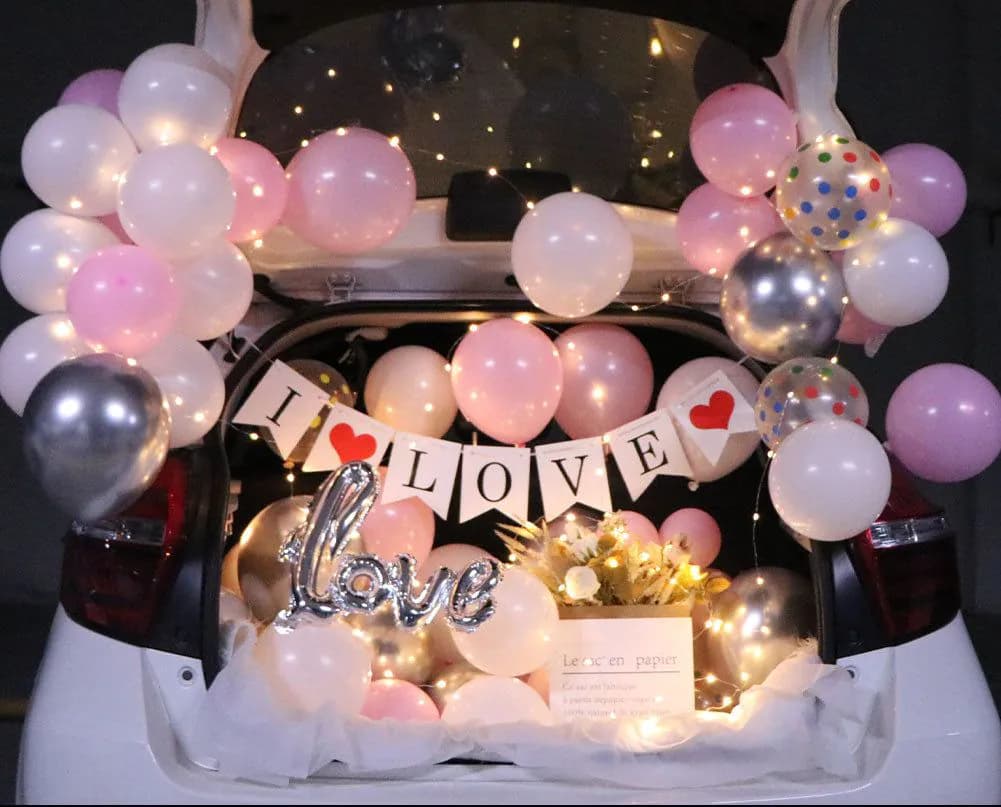 image-Car Trunk Surprise Arrangement Set Child Girlfriend Birthday Confession Balloon Proposal Decoration Romantic Dress
