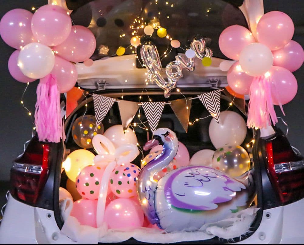 image-Car Trunk Surprise Arrangement Set Child Girlfriend Birthday Confession Balloon Proposal Decoration Romantic Dress