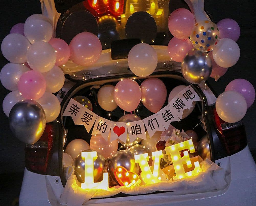 image-Car Trunk Surprise Arrangement Set Child Girlfriend Birthday Confession Balloon Proposal Decoration Romantic Dress