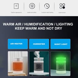 image-3 In 1 Space Heater Winter Fast Heating Electric Warmer Heating Fans Colorful Night Lights Small Heaters 400ML Air Humidifier