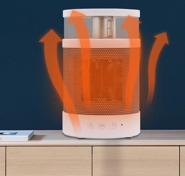 image-3 In 1 Space Heater Winter Fast Heating Electric Warmer Heating Fans Colorful Night Lights Small Heaters 400ML Air Humidifier