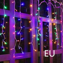 image-8 Pattern Curtain Lights Starry Waterfall Christmas Lantern Festival Outdoor Garden Light String
