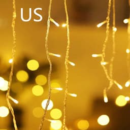 image-8 Pattern Curtain Lights Starry Waterfall Christmas Lantern Festival Outdoor Garden Light String