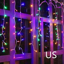 image-8 Pattern Curtain Lights Starry Waterfall Christmas Lantern Festival Outdoor Garden Light String