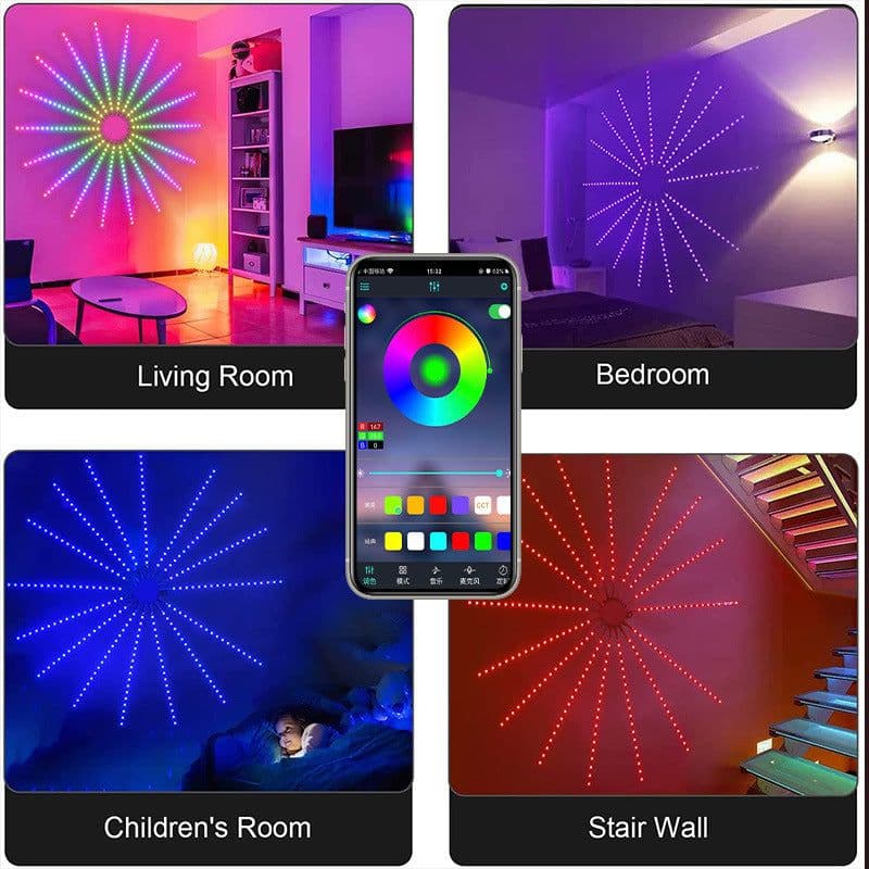 image-Home Decoration 3D Firework Lamp Remote Control RGB Light Symphony Dynamic LED Night Lamp For Home Decoration