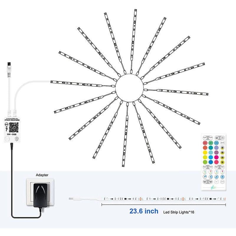 image-Home Decoration 3D Firework Lamp Remote Control RGB Light Symphony Dynamic LED Night Lamp For Home Decoration
