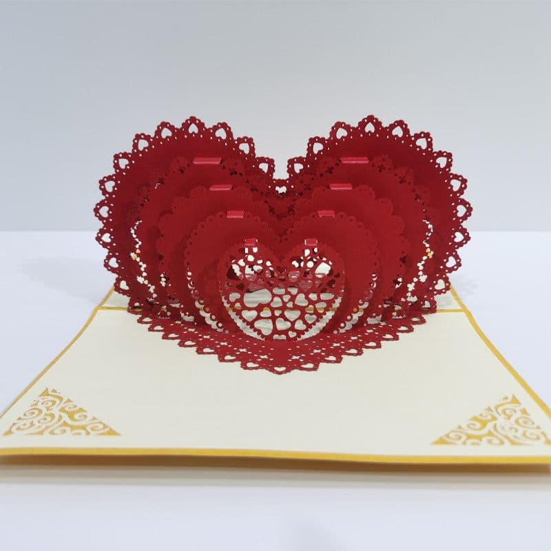 image-3D Engagement Cards Lovers Wedding Invitation Greeting Cards Laser Cut Valentine's Day Gift Anniversary Card Wholesale