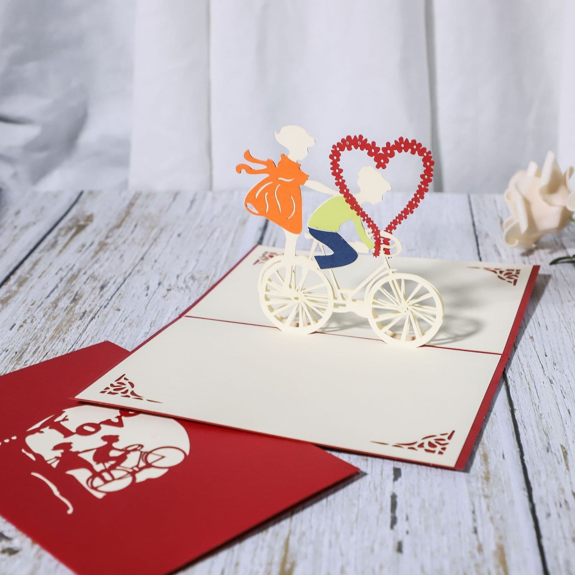 image-3D Engagement Cards Lovers Wedding Invitation Greeting Cards Laser Cut Valentine's Day Gift Anniversary Card Wholesale
