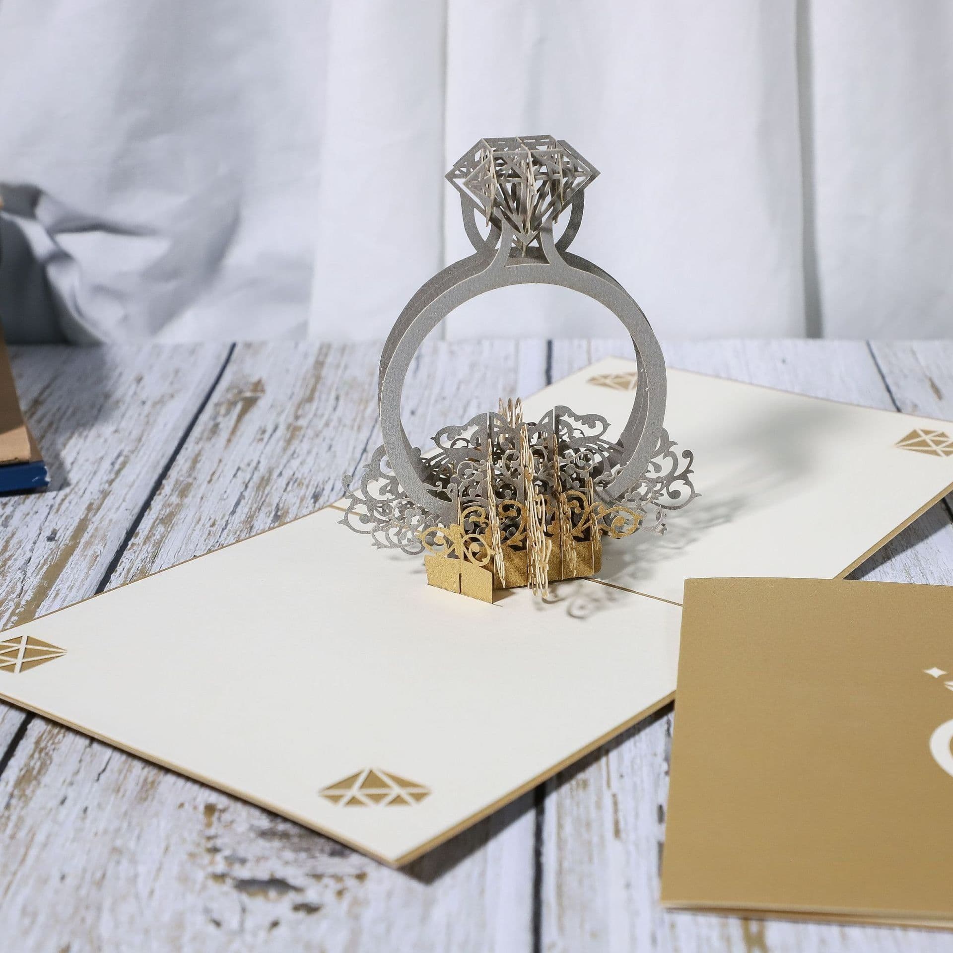 image-3D Engagement Cards Lovers Wedding Invitation Greeting Cards Laser Cut Valentine's Day Gift Anniversary Card Wholesale