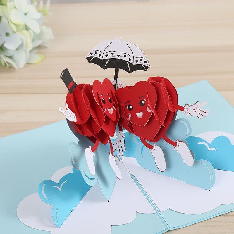 image-3D Engagement Cards Lovers Wedding Invitation Greeting Cards Laser Cut Valentine's Day Gift Anniversary Card Wholesale