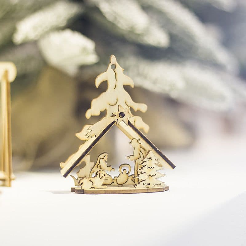 image-Christmas Wooden Ornaments Creative Christmas Desktop Decorations