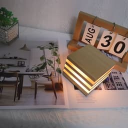 image-Ins Nordic Girl Heart Shooting Props Wooden Rechargeable LED Night Light
